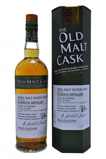 bladnoch distilled 1992. bottled 2011, 18 year old bottled by douglas laing old malt cask lowland single malt scotch whisky whiskey