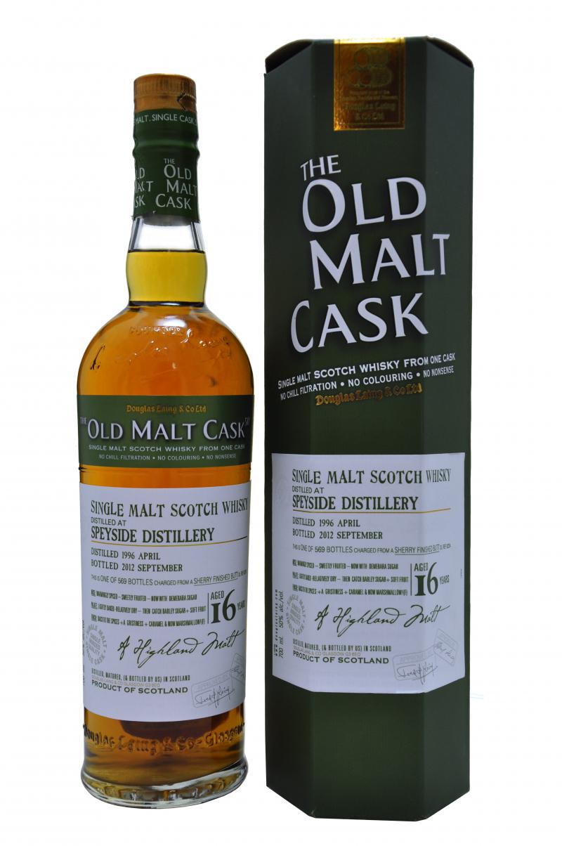 speyside distilled 1996. bottled 2012, 16 year old bottled by douglas laing old malt cask speyside single malt scotch whisky whiskey