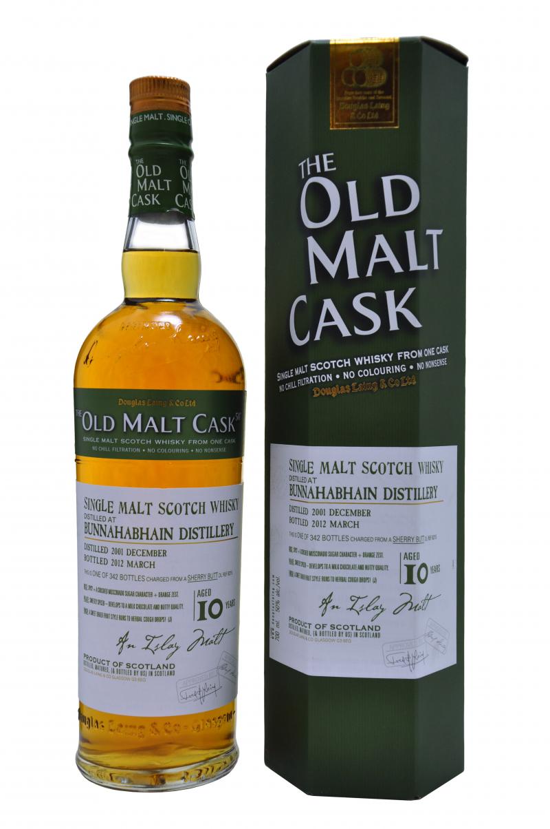 Bunnahabhain distilled 2001. bottled 2012, 10 year old bottled by douglas laing old malt cask islay single malt scotch whisky whiskey