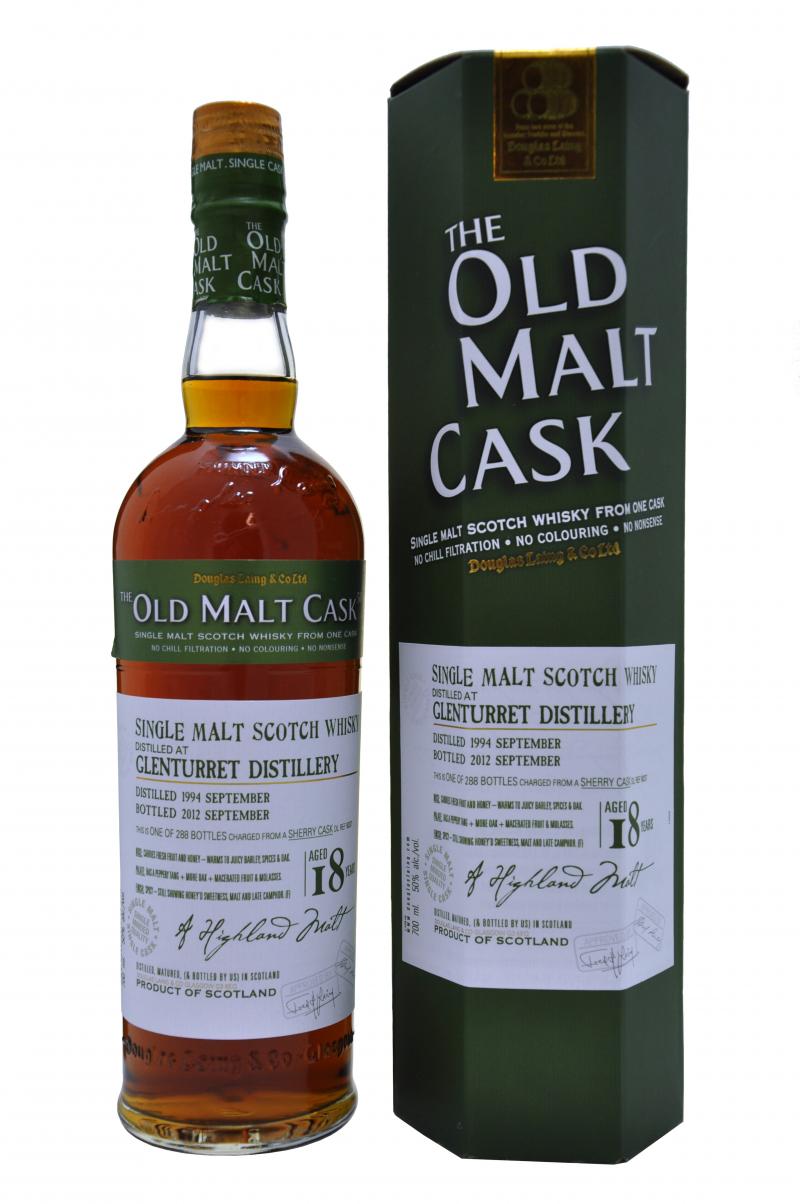Glenturret distilled 1994. bottled 2012, 18 year old bottled by douglas laing old malt cask highland single malt scotch whisky whiskey