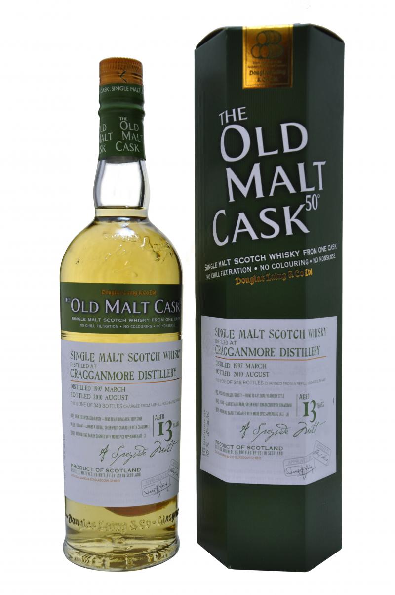 cragganmore distilled 1997, 13 year old, bottled 2010 by douglas laing old malt cask, speyside single malt scotch whisky whiskey