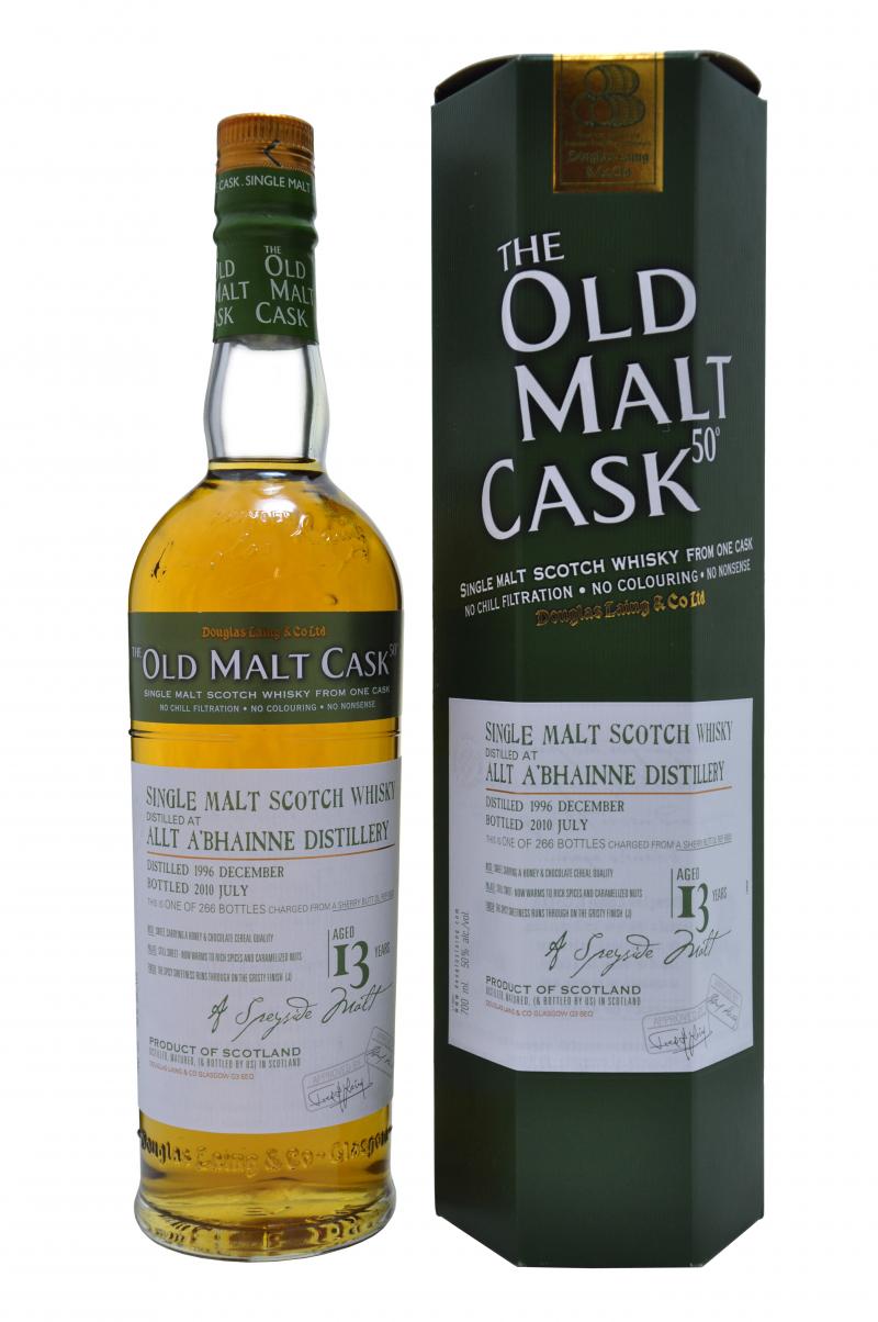 allt a'bhainne distilled 1996, 13 year old, bottled 2010 by douglas laing old malt cask, speyside single malt scotch whisky whiskey