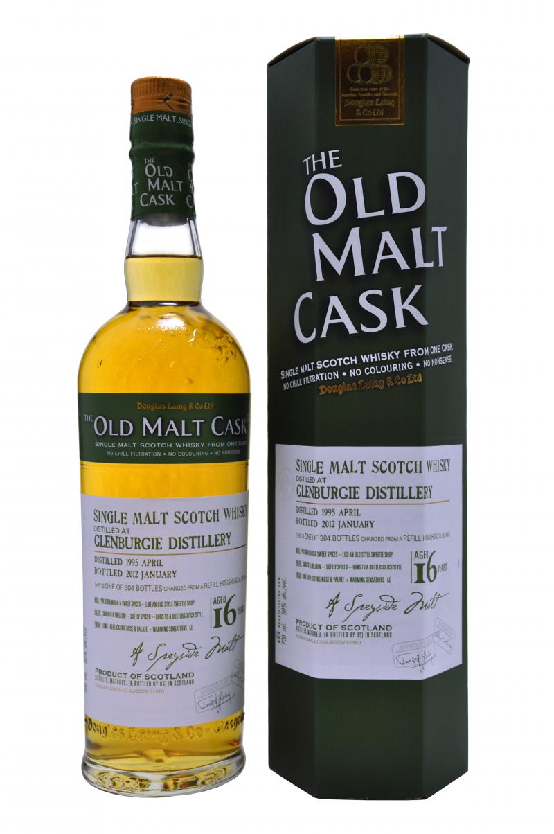 glenburgie distilled 1995, 16 year old, bottled 2012 by douglas laing old malt cask, speyside single malt scotch whisky whiskey