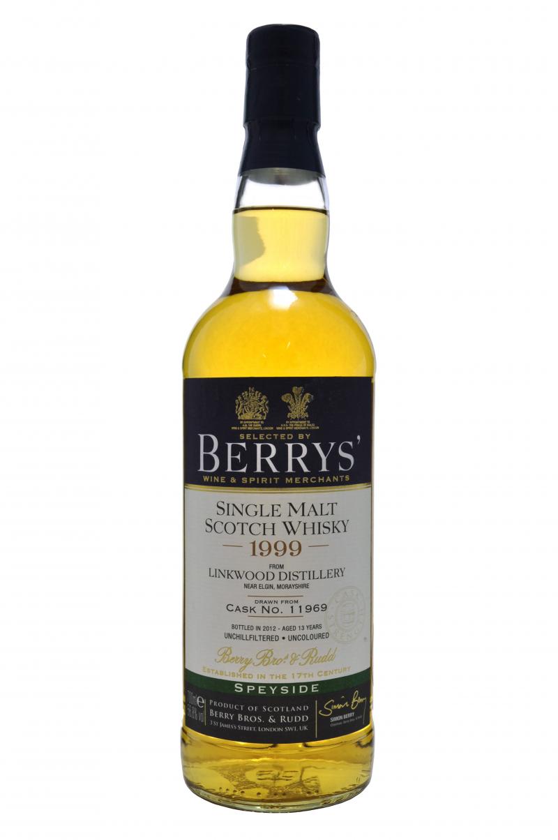 linkwood distilled 1999, 13 year old, bottled 2012 by berry bros and rudd, lowland single malt scotch whisky whiskey