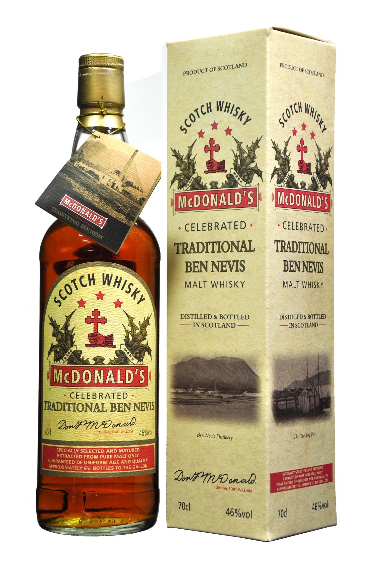 ben nevis traditional, macdonald's, single malt scotch malt whisky