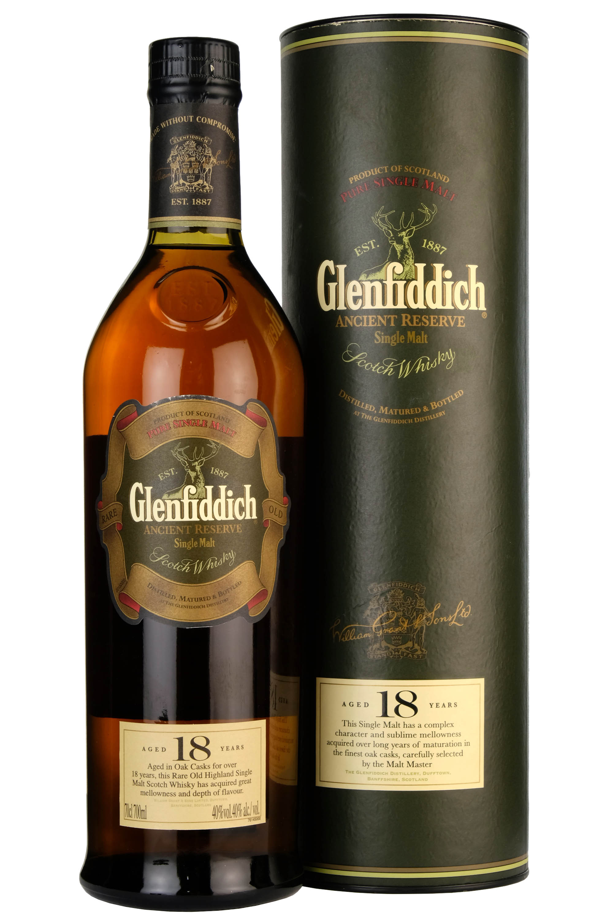 Whisky Glenfiddich 18 ans d'âge - Small Batch Reserve - 40° 70 cl