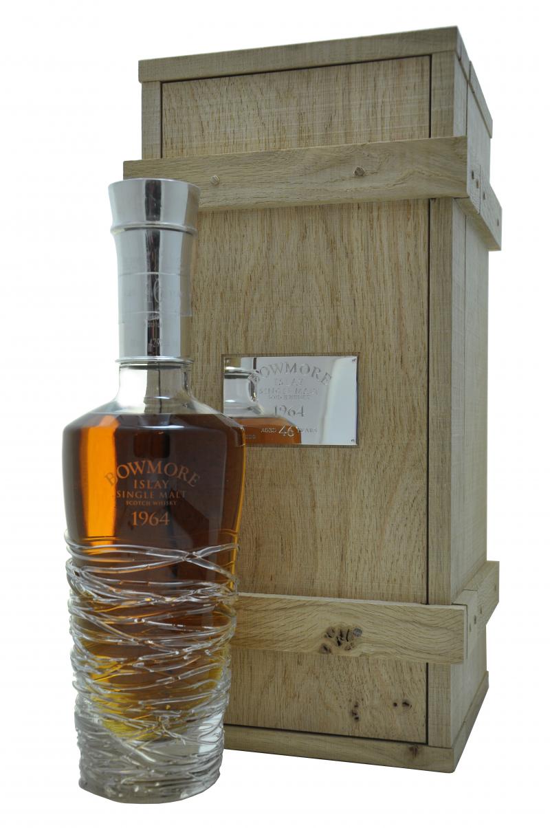bowmore distilled 1964, 46 year old, fino sherry cask, islay single malt scotch whisky whiskey
