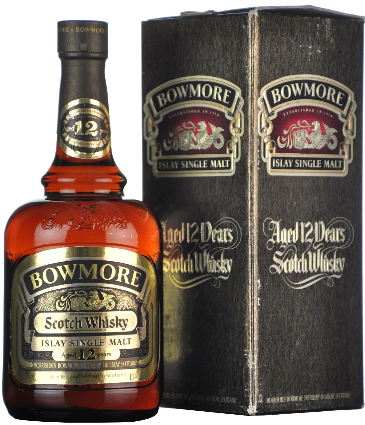 bowmore 12 year old, dumpy 75cl, islay single malt scotch whisky whiskey