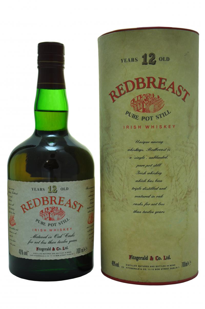 redbreast 12 year old pure pot still irish whisky whiskey