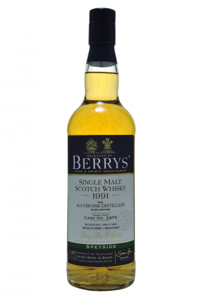 auchroisk 1991 - 21 years old - berry bros & rudd whisky