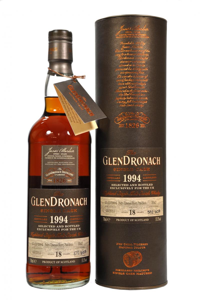 glendronach 1994, 18 year old, single csk 3547, uk release only, speyside single malt scotch whisky