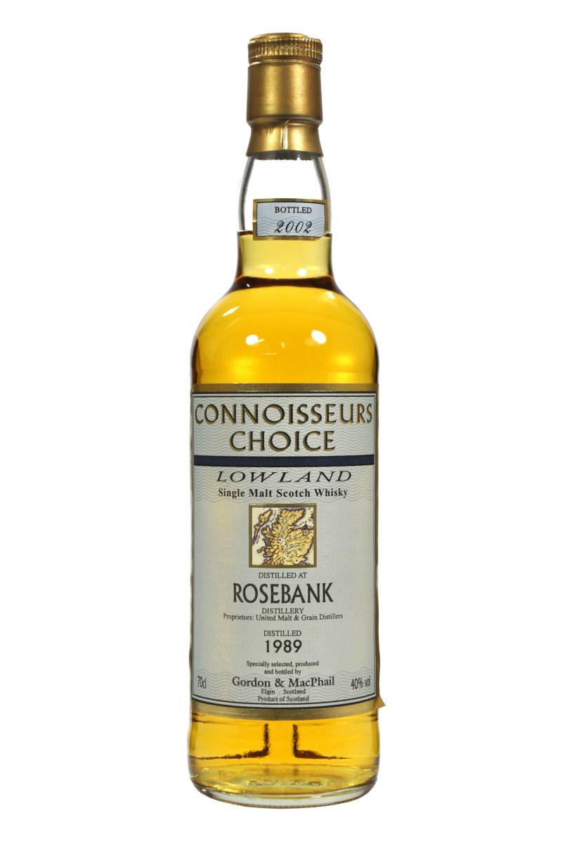 rosebank 1989, bottled 2002, connoisseurs choice, gordon and macphail, single malt scotch whisky