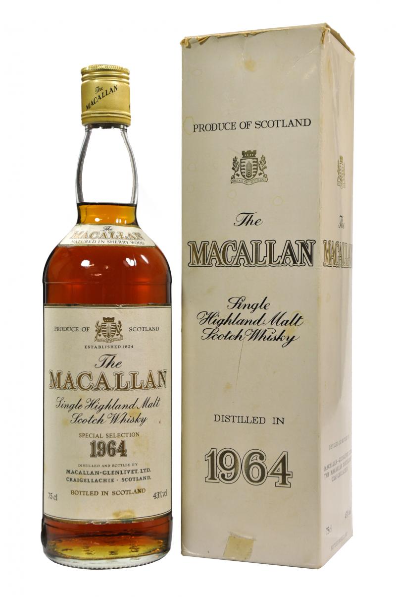 macallan 1964, sherry cask, speyside single malt scotch whisky