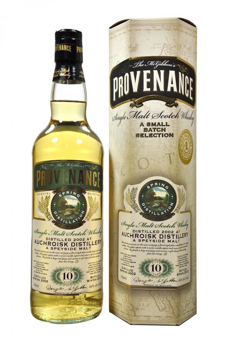 auchroisk 2002, 10 year old, douglas mcgibbon provenance 8198, single malt scotch whisky