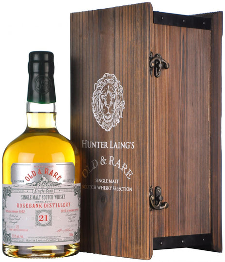 rosebank 1992 21 year old, bottle by hunter laing old and rare platinum selection