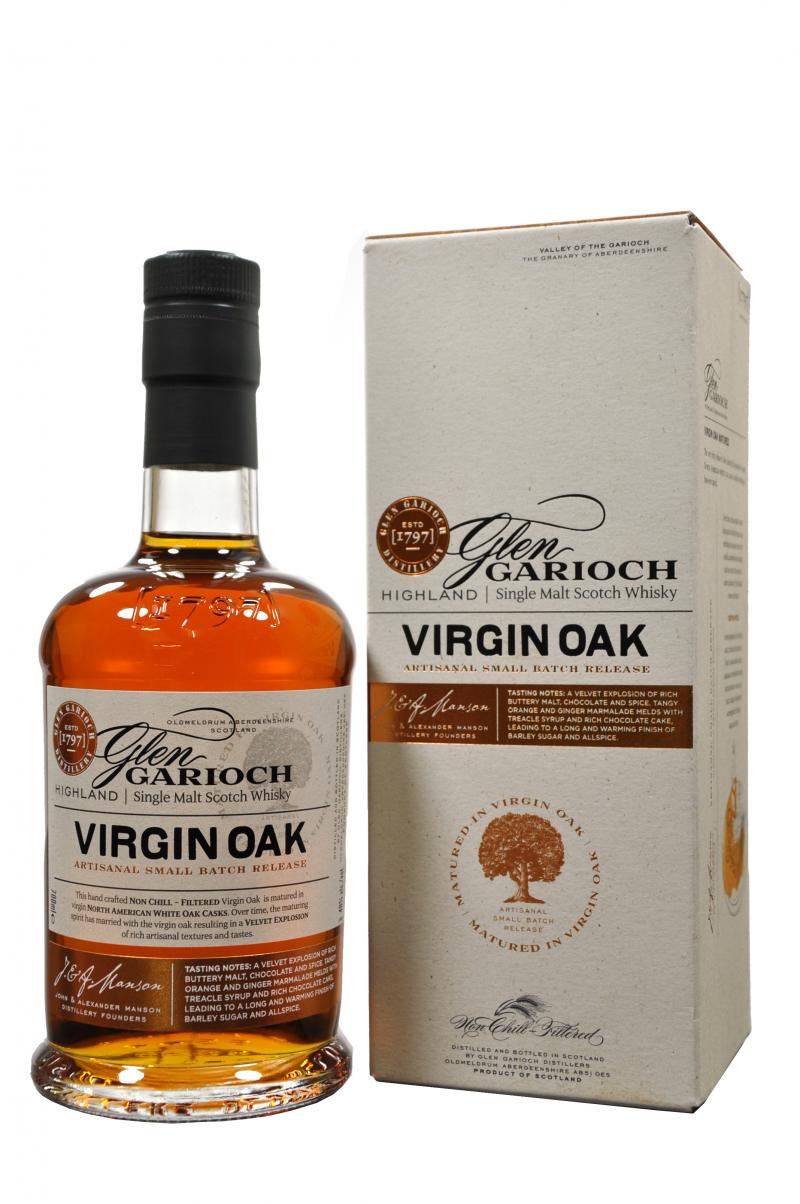 glen garioch virgin oak, small batch release, highland single malt scotch whisky