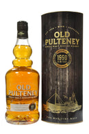 old pulteney distilled 1990 limited edition, lightly peated highland single malt scotch whisky