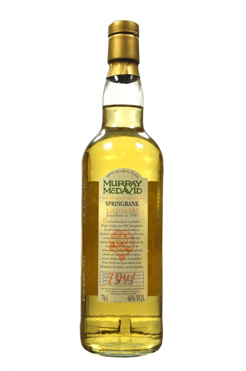 springbank 1991-2000, 8 year old, murray mcdavid cask 1829, campbeltown single malt scotch whisky