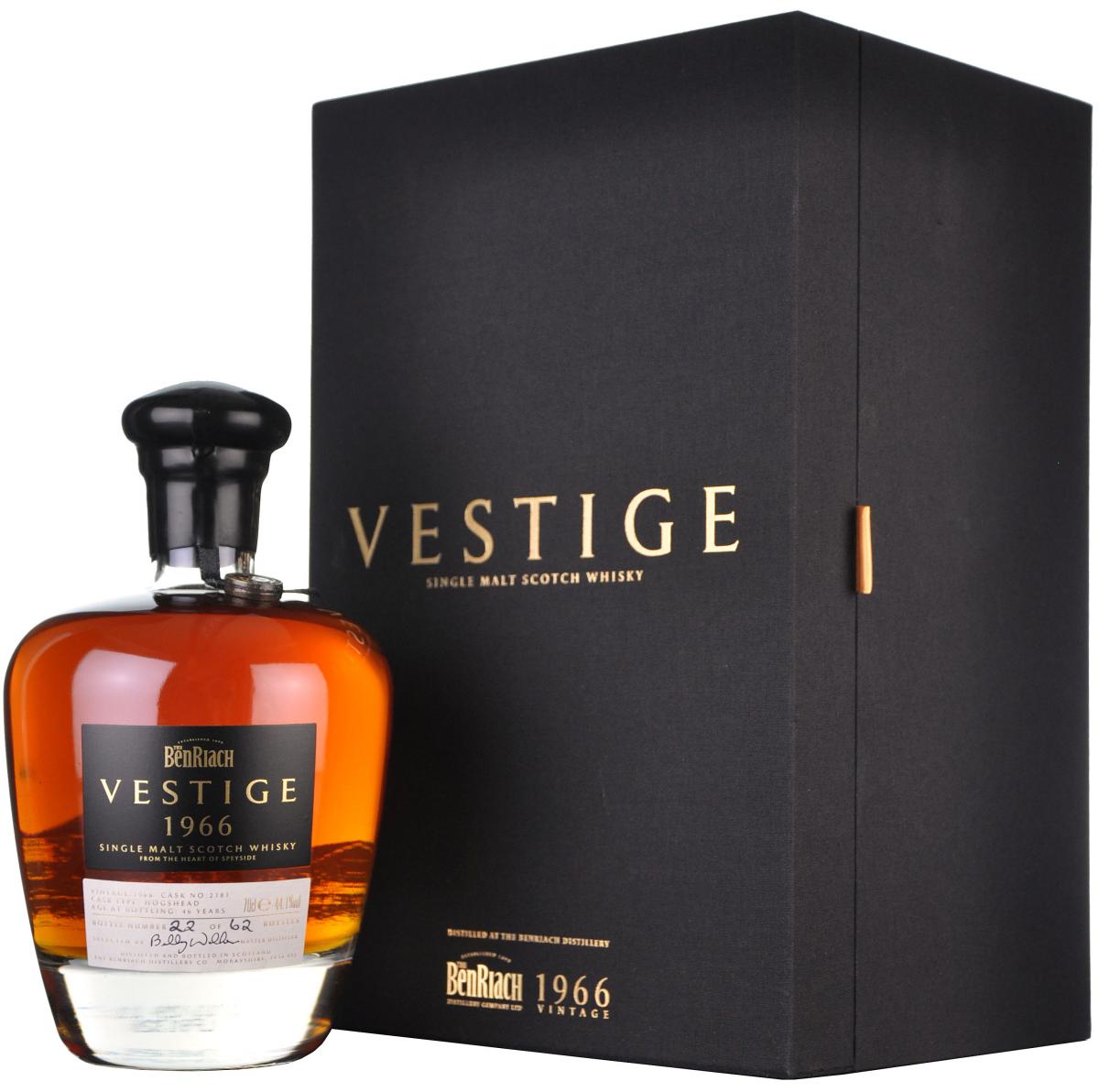 benriach vestige 1966-2012, 46 year old, single cask 2381, speyside single malt scotch whisky