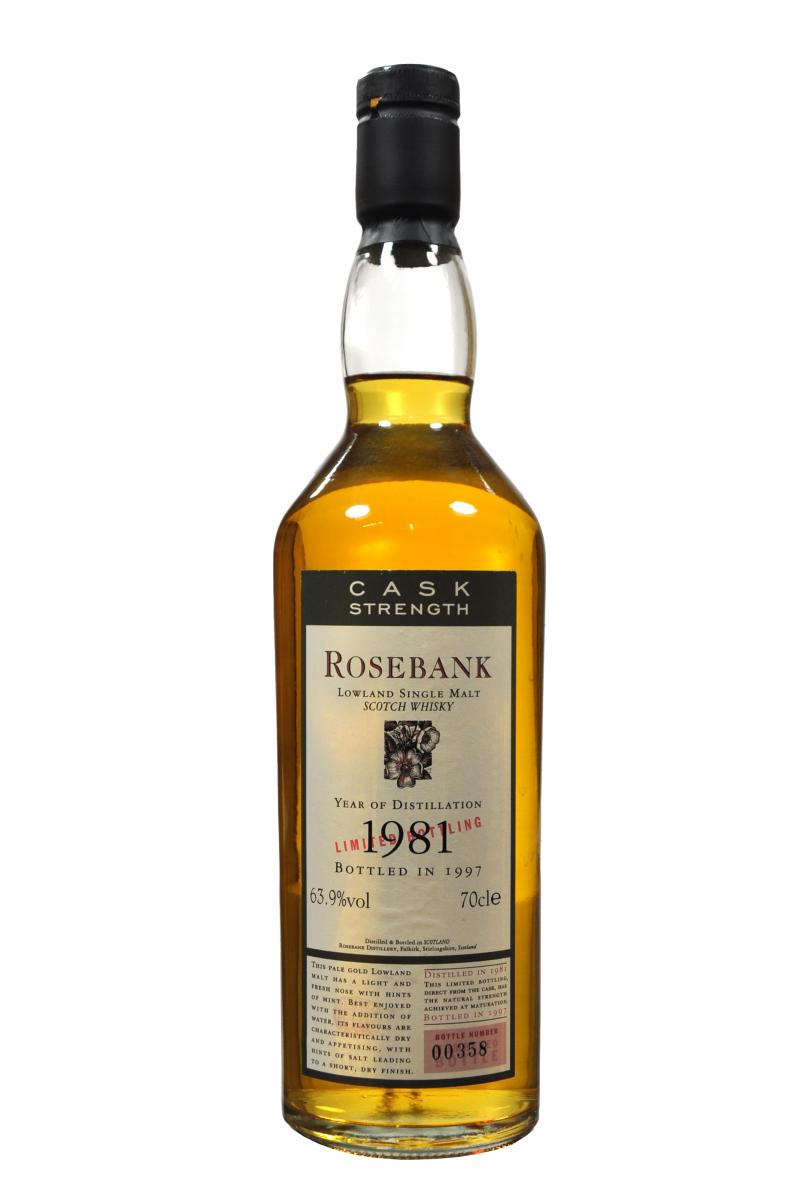 rosebank 1981-1997, flora & fauna cask strength series, lowland single malt scotch whisky