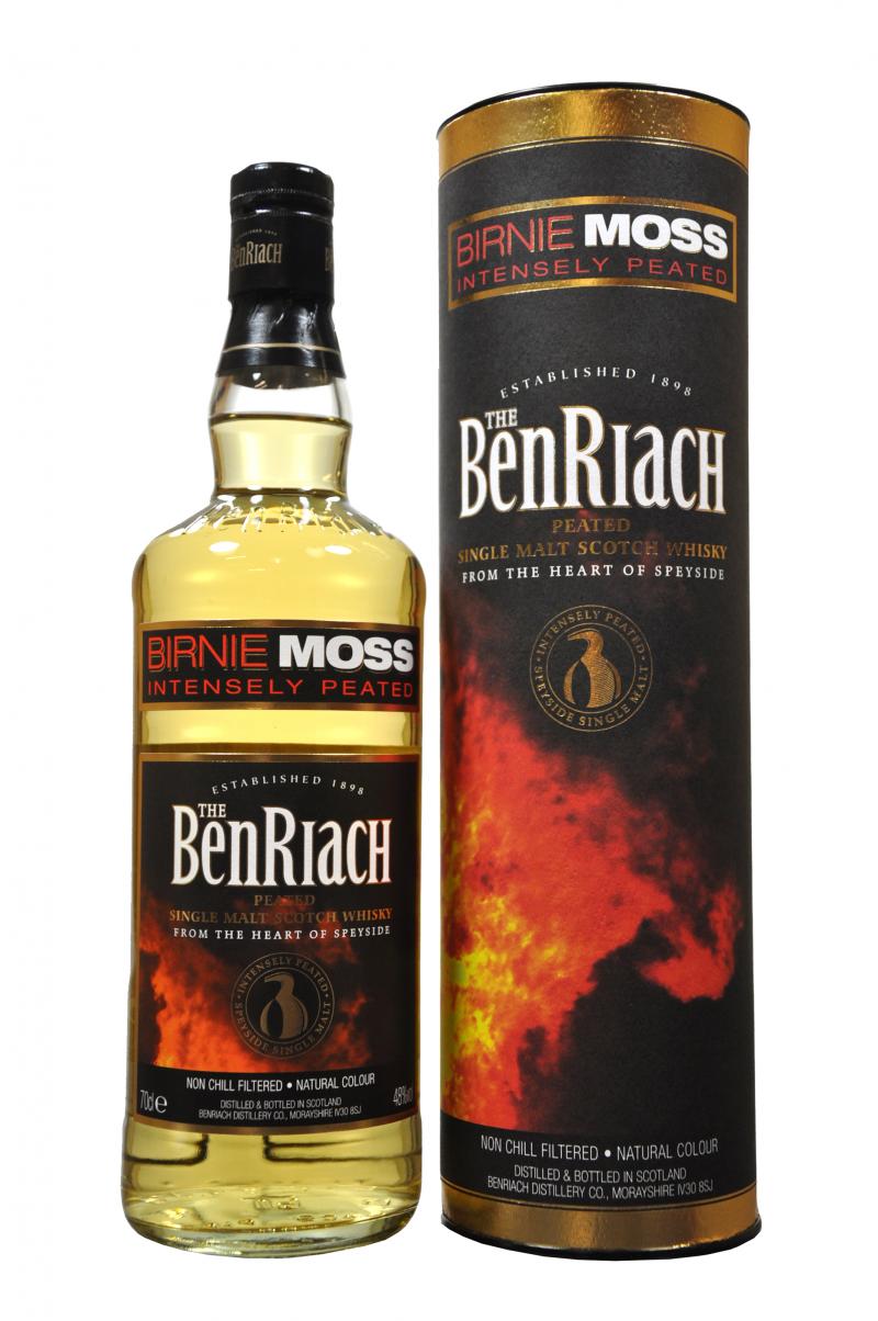 benriach birnie moss intensely peated, speyside single malt scotch whisky