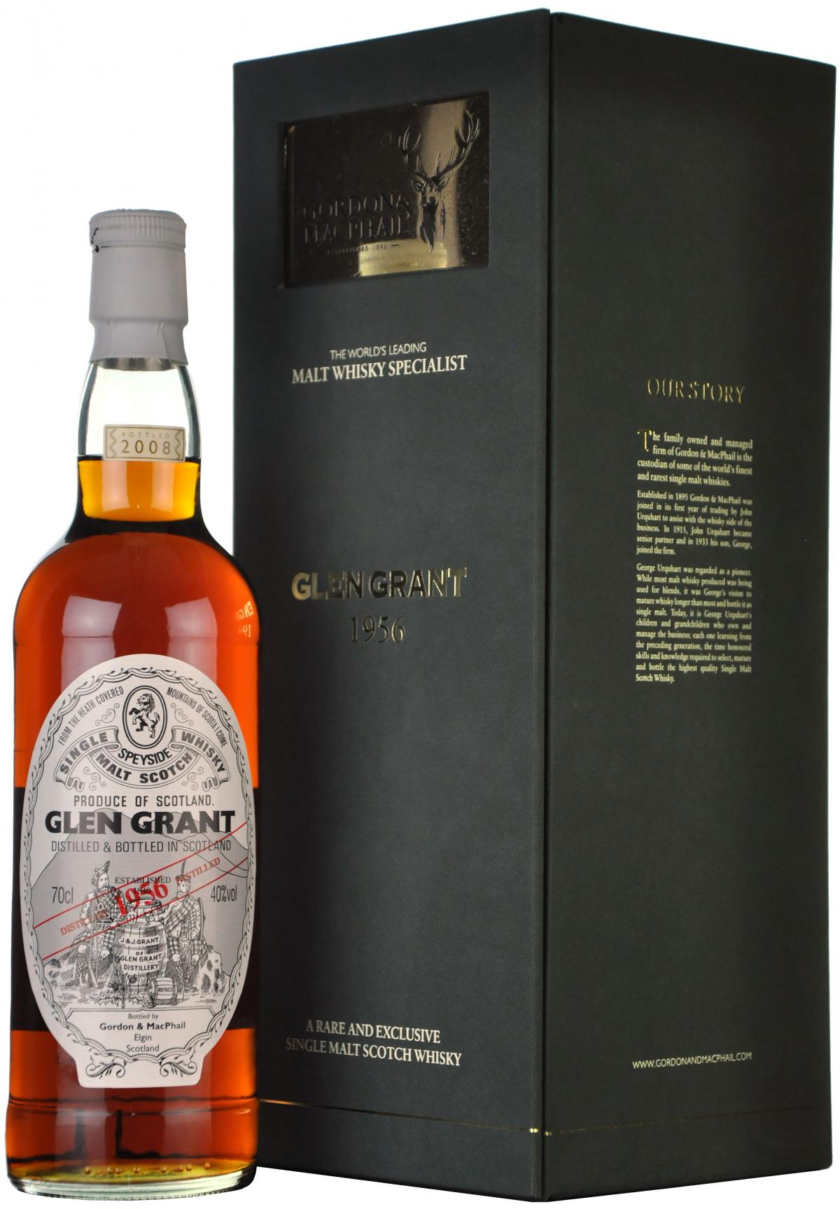 glen grant 1956-2008, gordon & macphail, speyside single malt scotch whisky