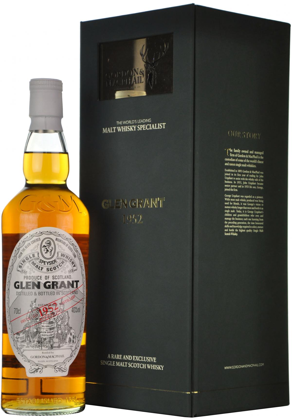 glen grant 1952-2012, gordon & macphail, speyside single malt scotch whisky