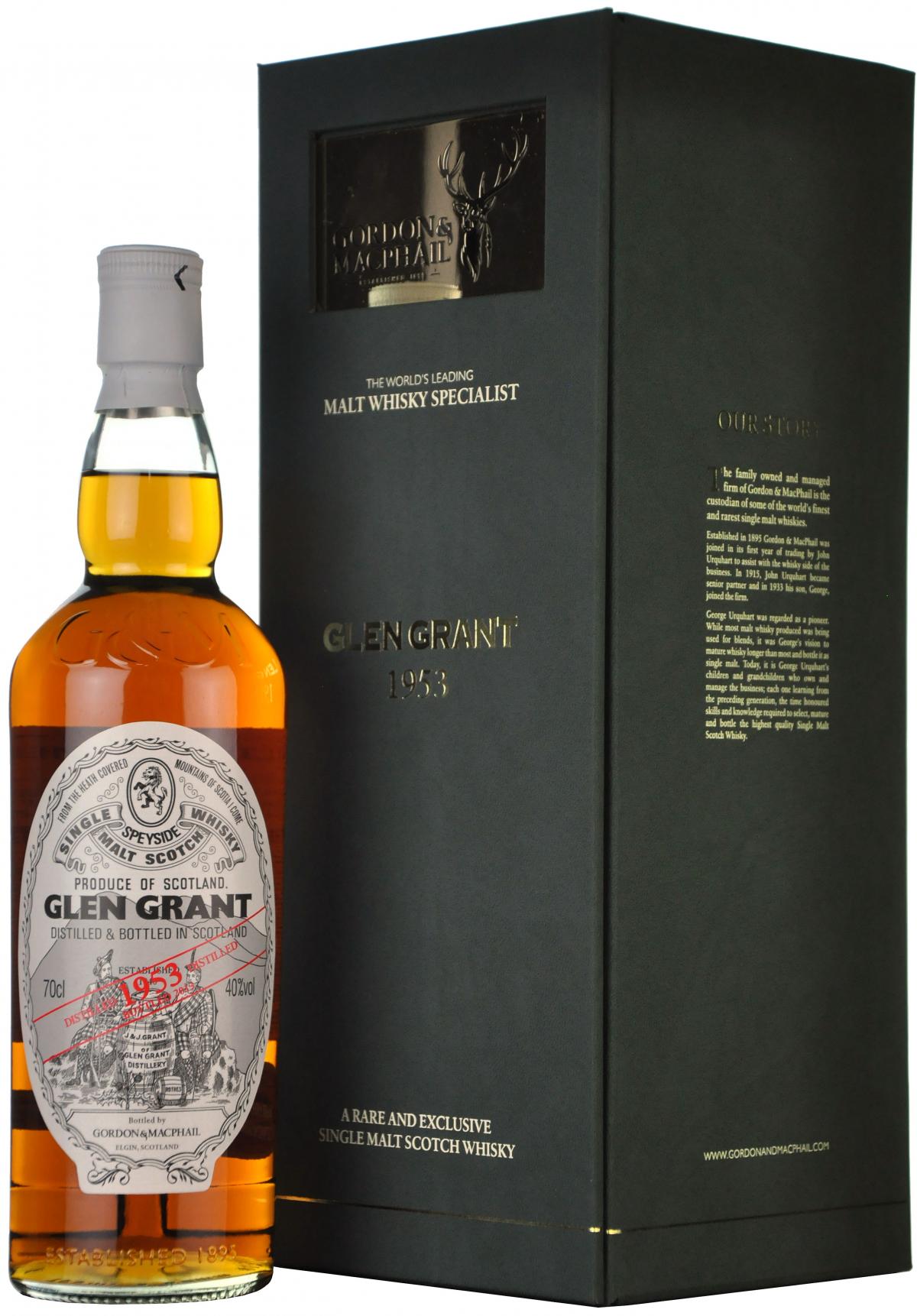 glen grant 1953-2013, gordon & macphail, speyside single malt scotch whisky