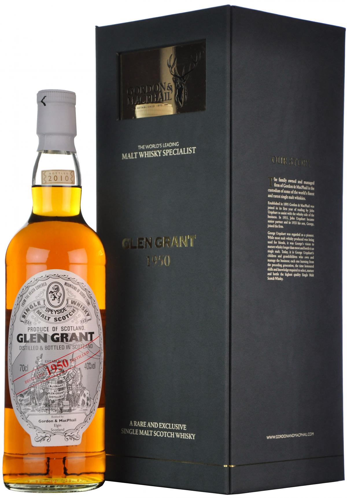 glen grant 1950-2010, gordon & macphail, speyside single malt scotch whisky