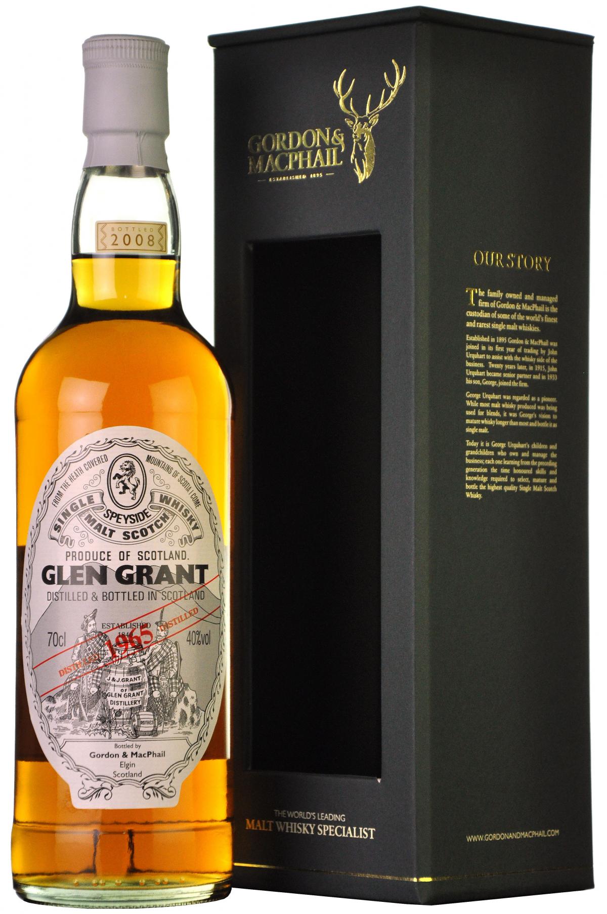 glen grant 1965-2008, gordon & macphail, speyside single malt scotch whisky