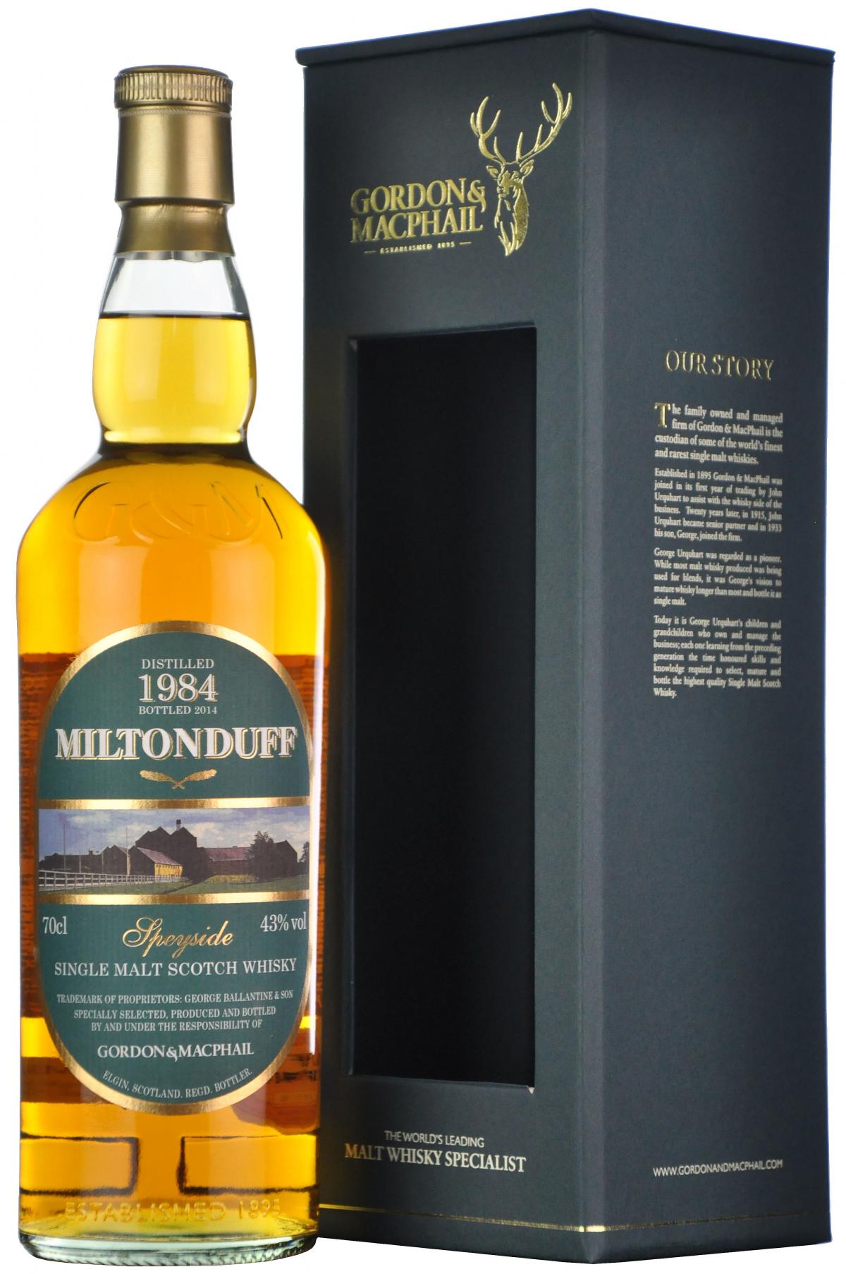 miltonduff 1984-2014, gordon & macphail, speyside single malt scotch whisky