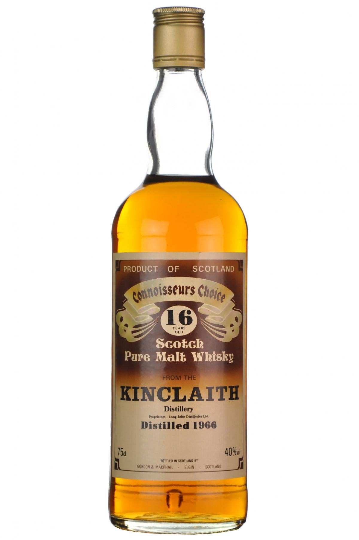 kinclaith 1966, 16 year old, connoisseurs choice 1980s, lowland single malt scotch whisky