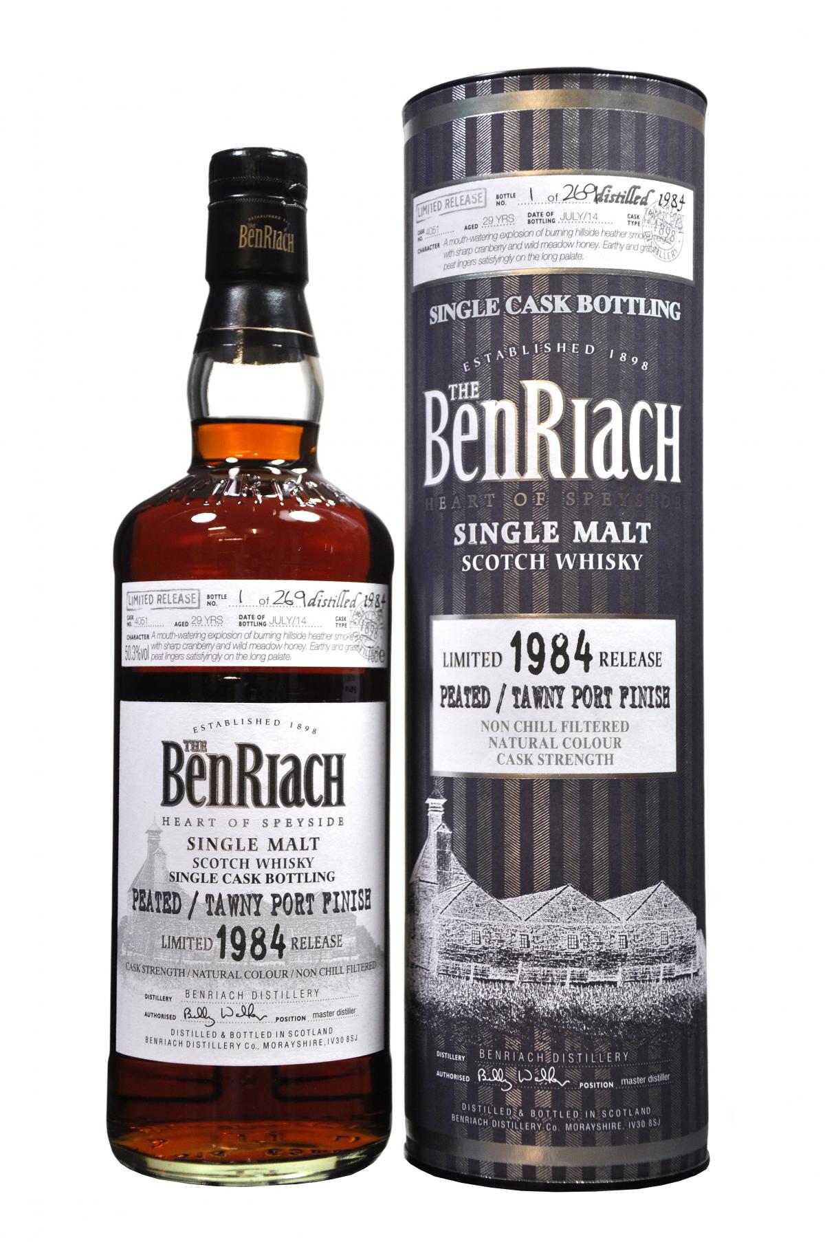 benriach 1984-2014, 29 year old, cask number 4051, batch 11 speyside single malt scotch whisky