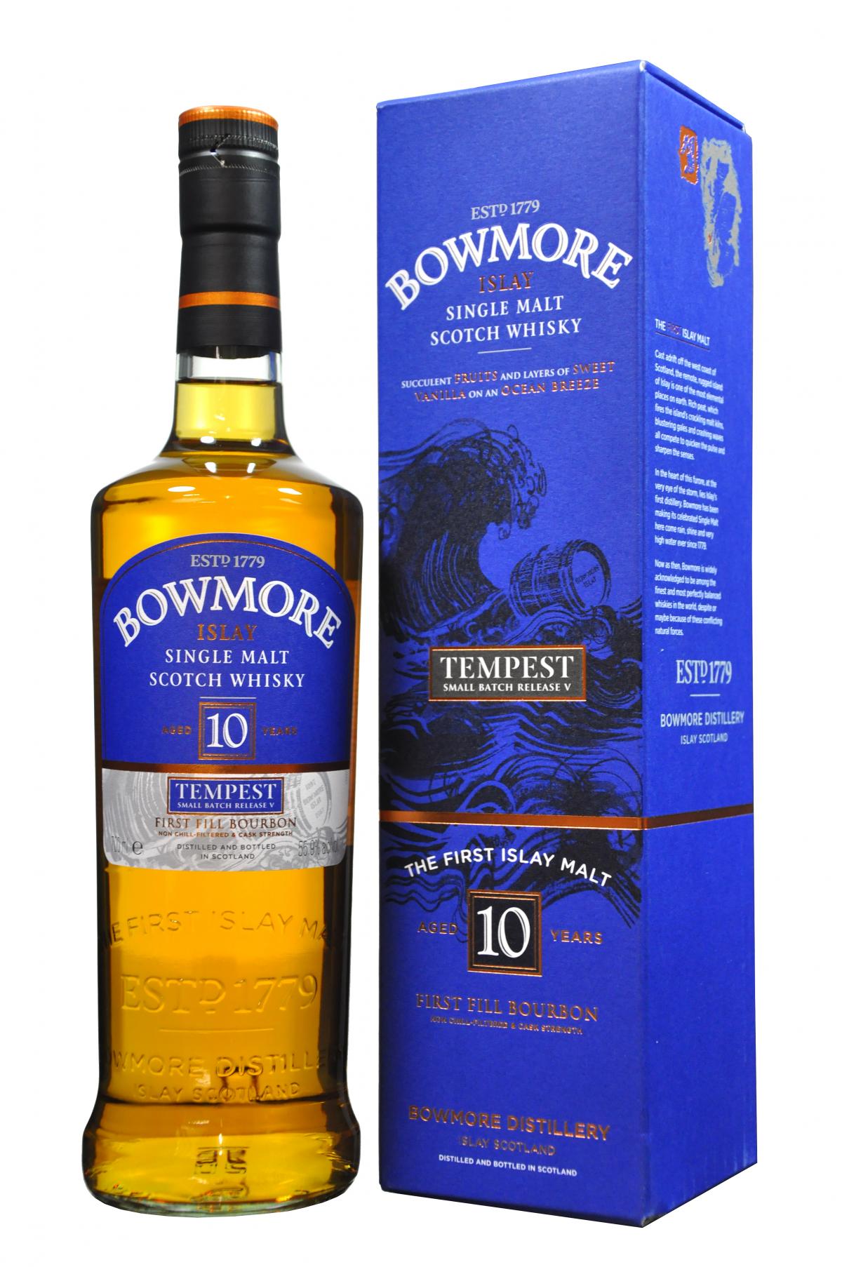 bowmore 10 year old, tempest batch 5, small batch release, islay single malt scoth whisky