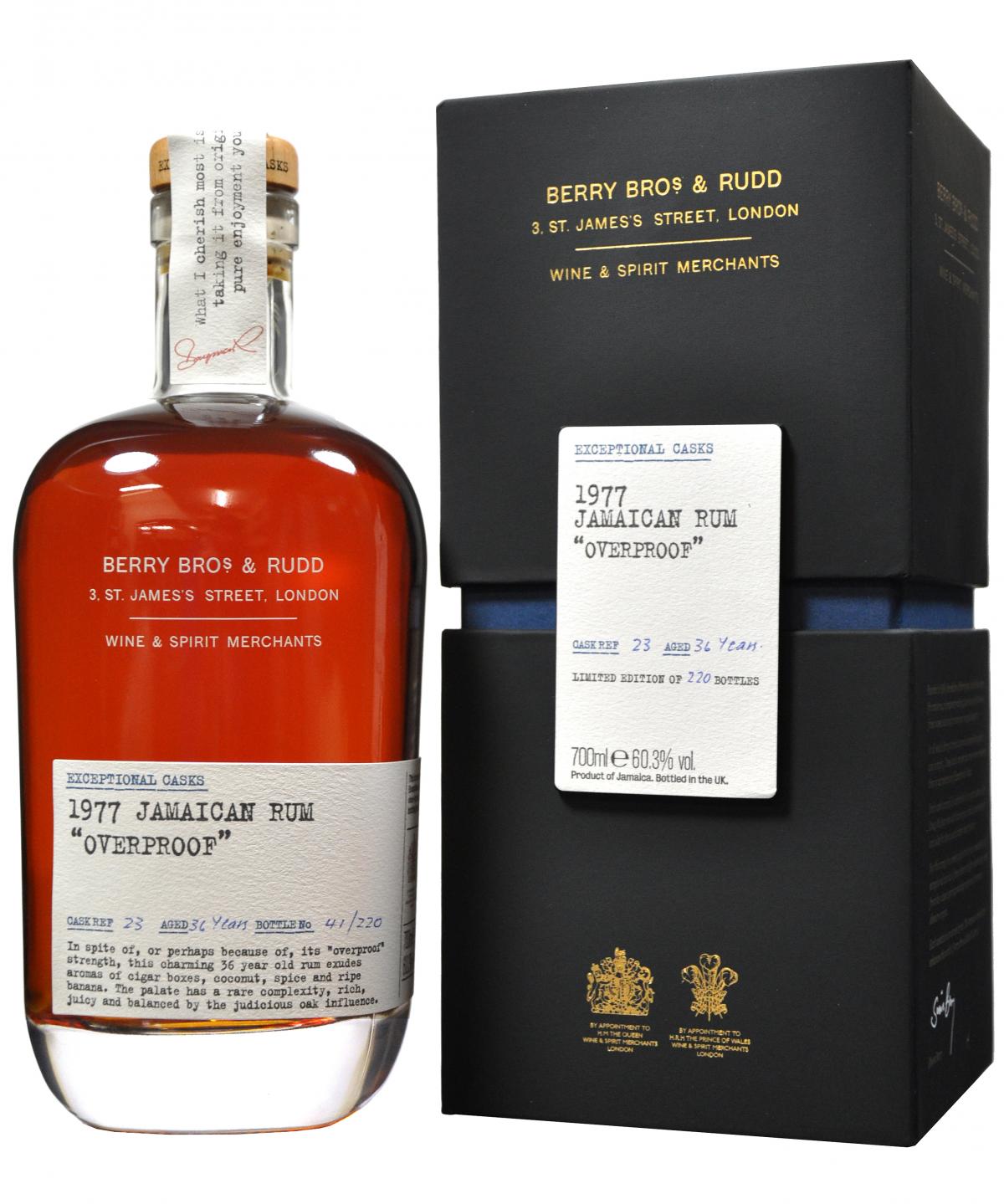 Jamaican Rum 1977 | 36 Year Old | Exceptional Casks | Berry Bros & Rudd