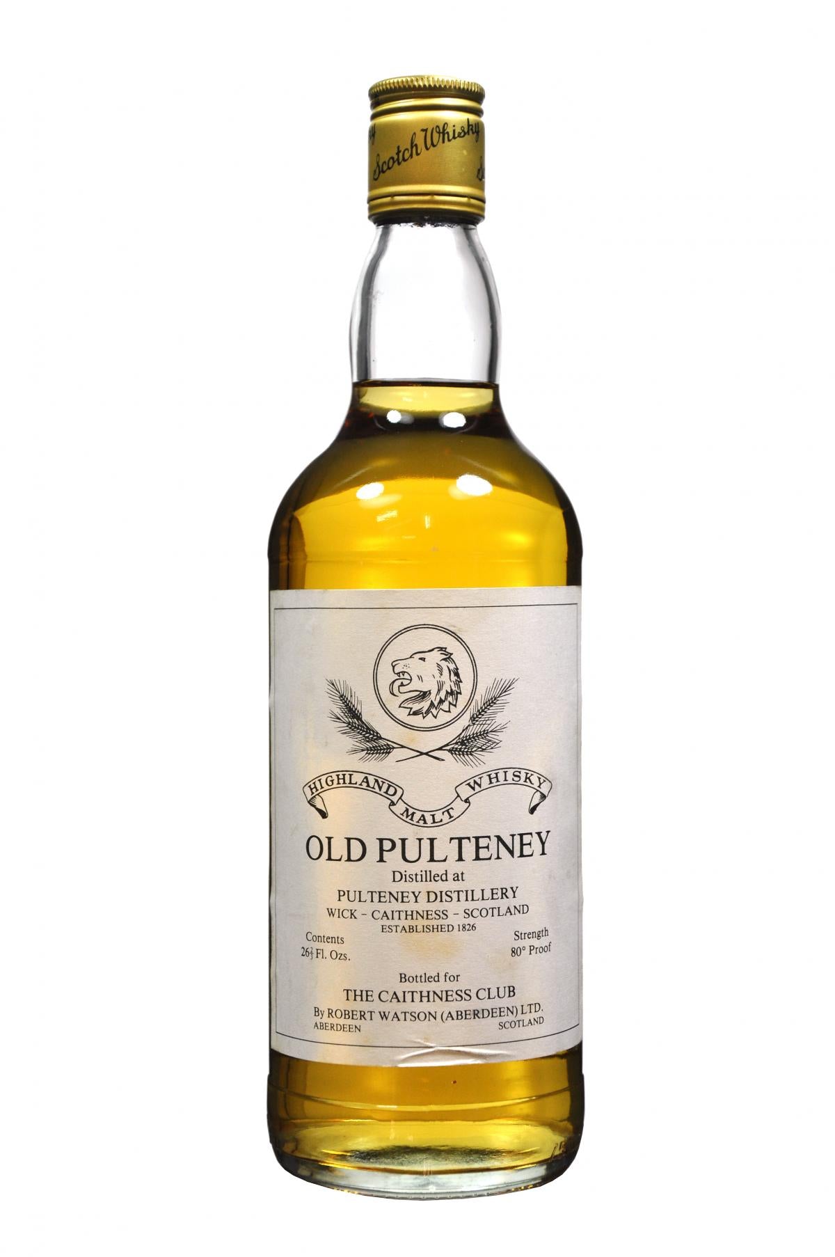 old pulteney the caithness club 1970s, highland single malt scotch whisky