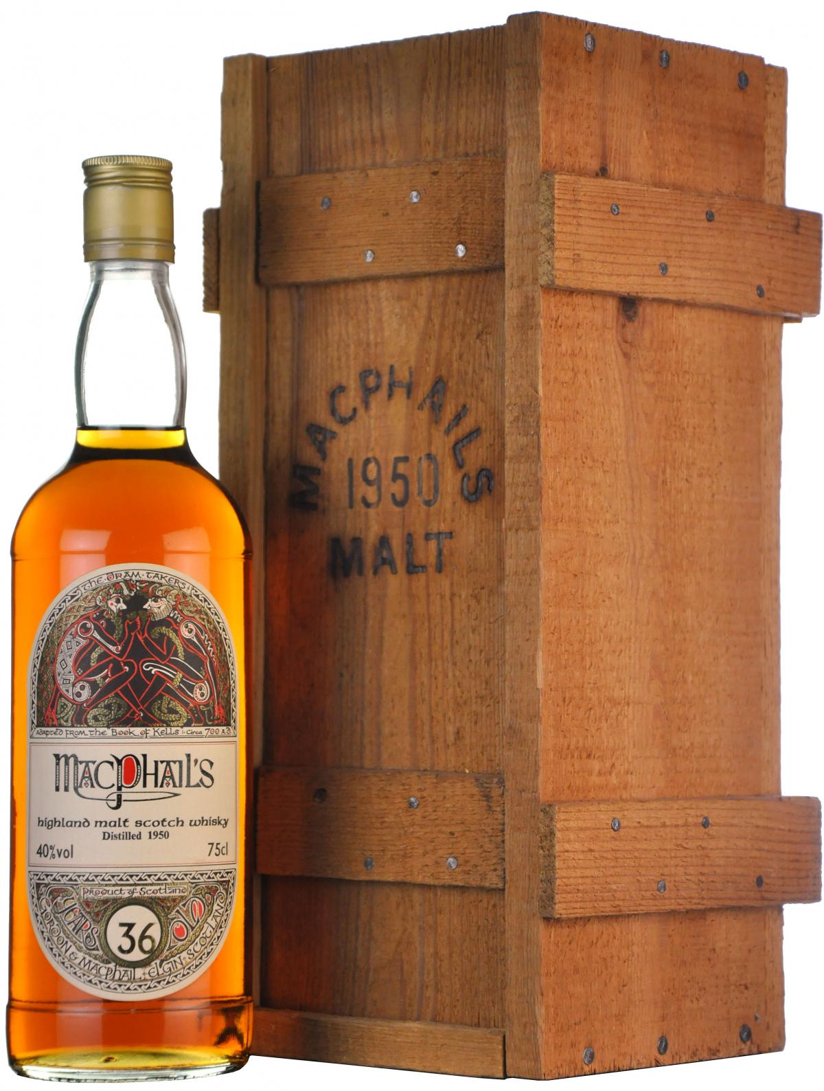 macphails 1950, 36 year old, book of kells, gordon & macphail, single malt scotch wisky