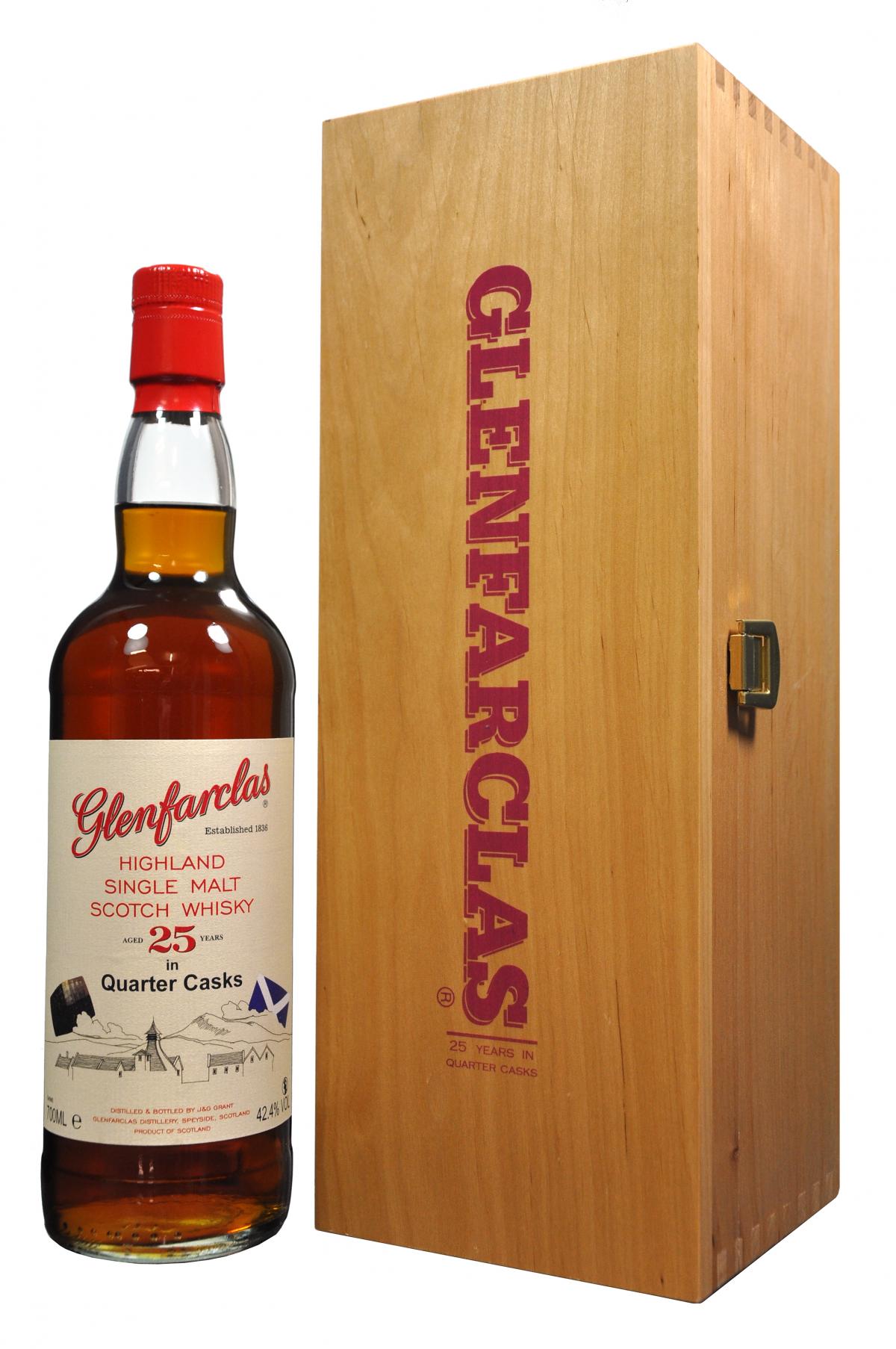 glenfarclas 25 year old quarter cask, speyside single malt scotch whisky