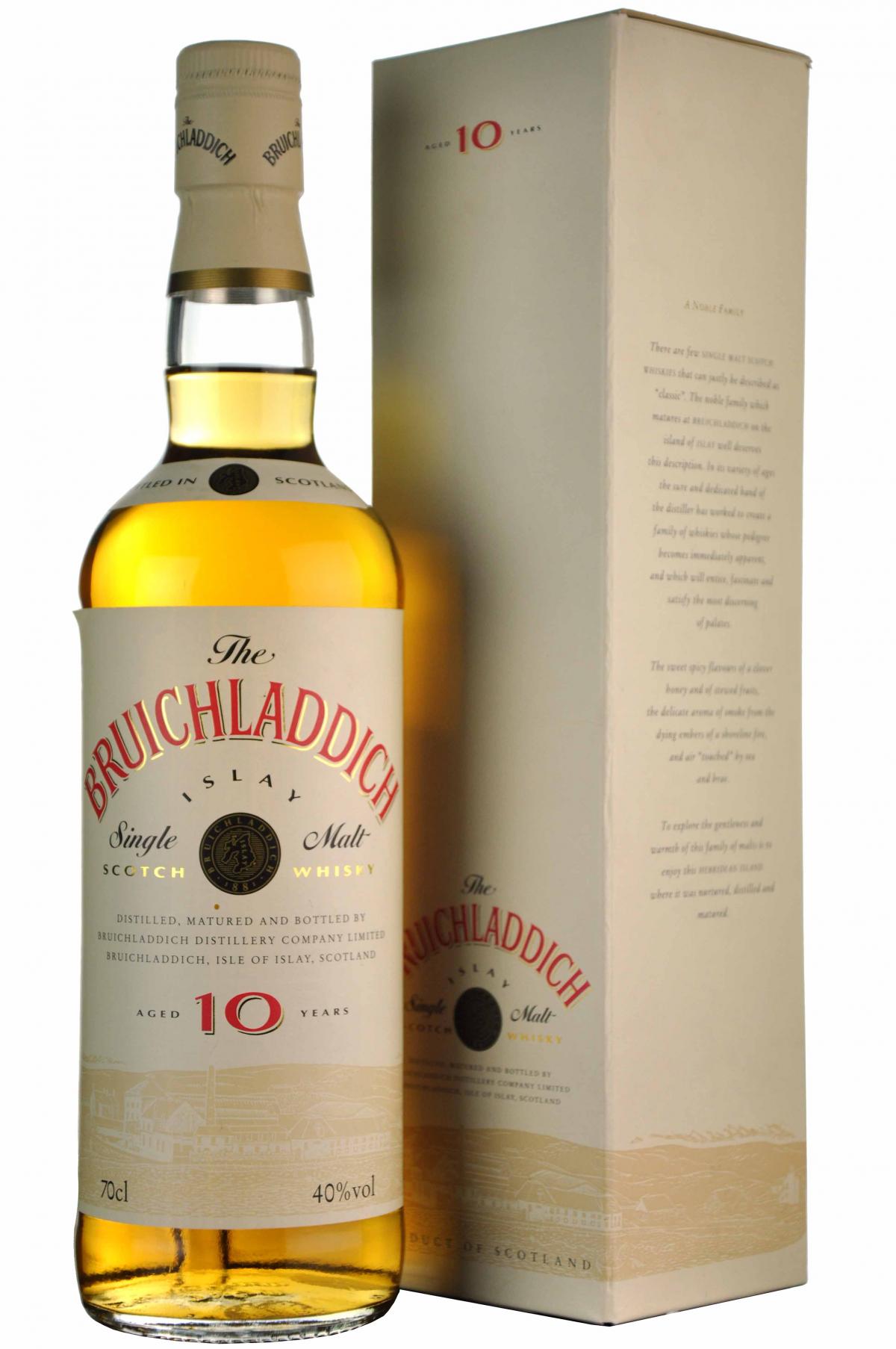 bruichladdich 10 year old 1990s, islay single malt scotch whisky