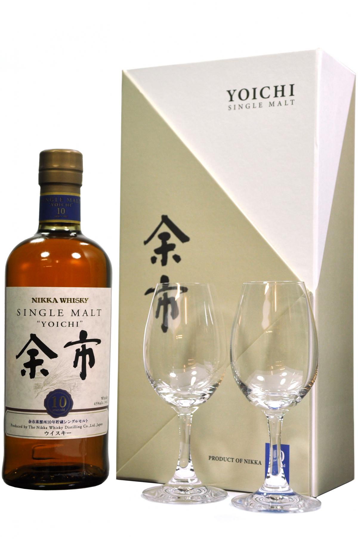 nikka yoichi 10 year old glass pack, japanese whisky