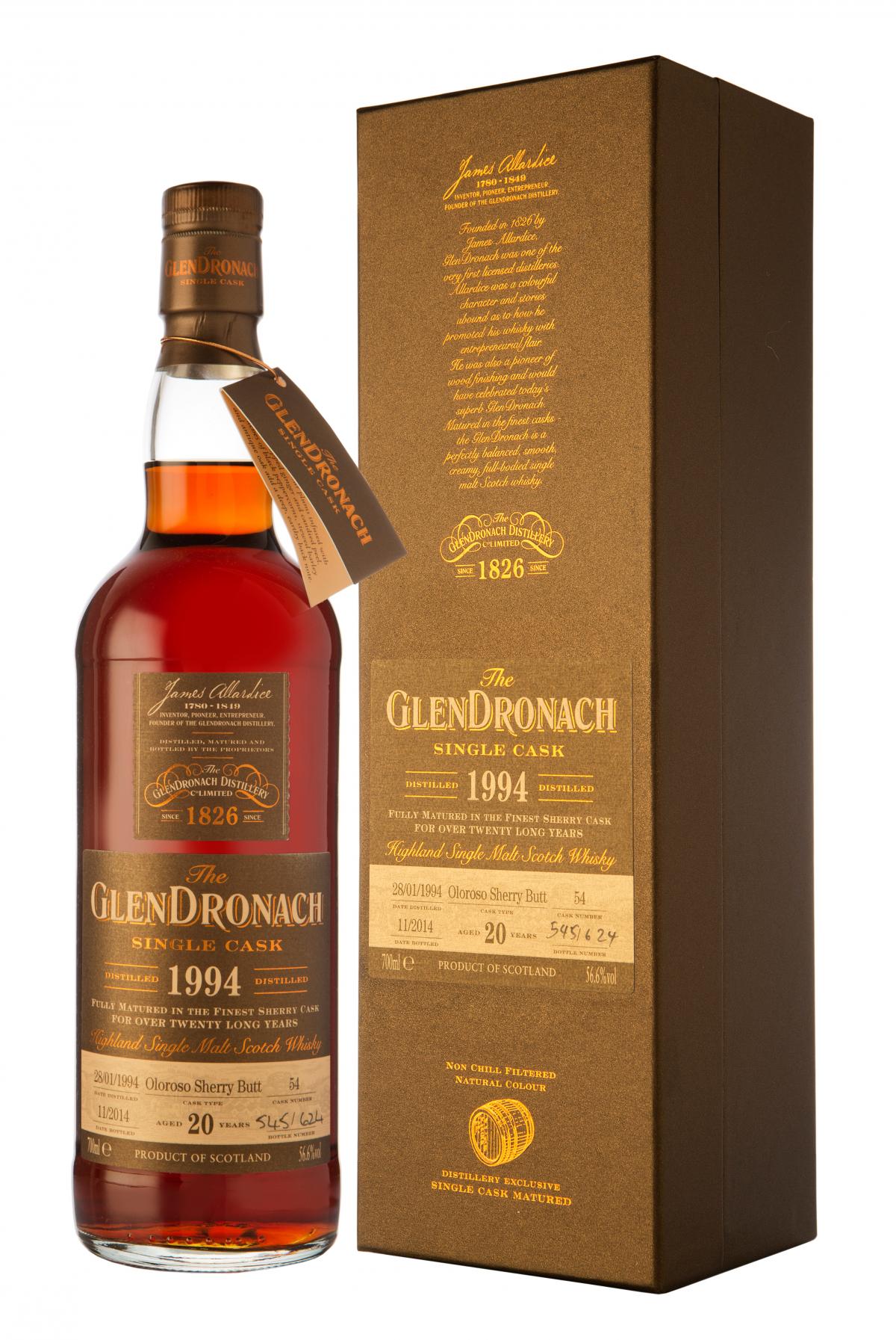 glendronach 1994-2014, 20 year old, single cask 54 , batch 11 speyside single malt scotch whisky