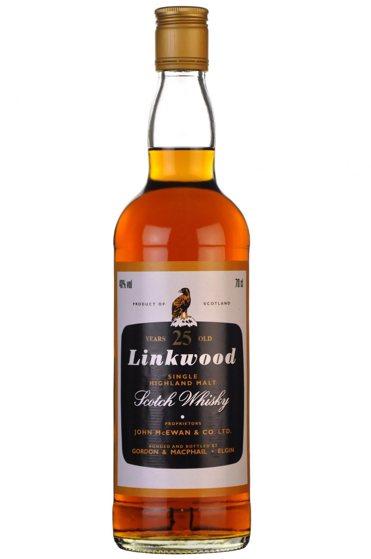 linkwood 25 year old bottled by gordon and macphail speyside single malt scotch whisky