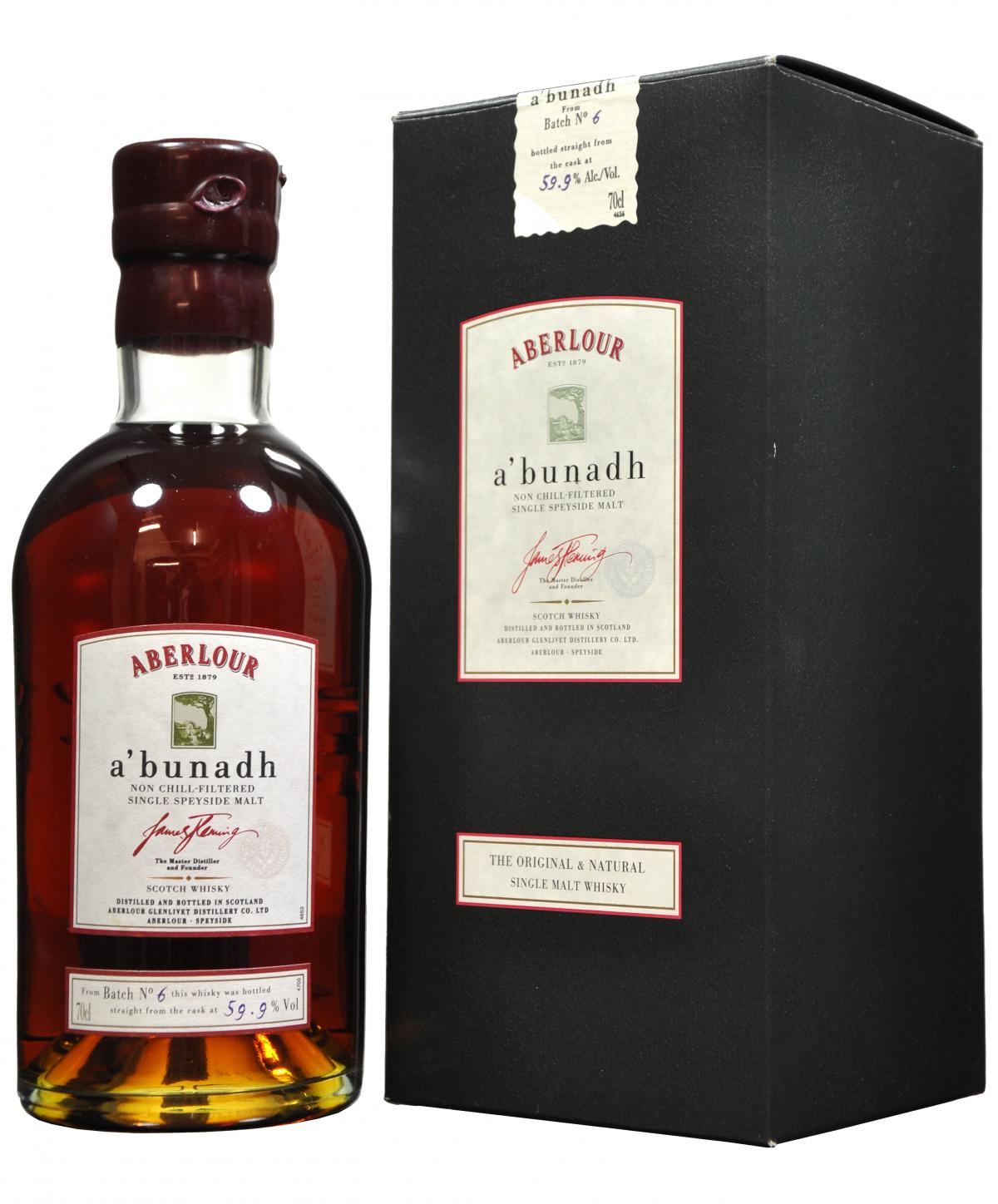 aberlour a'bunadh batch number 6, speyside single malt scotch whisky