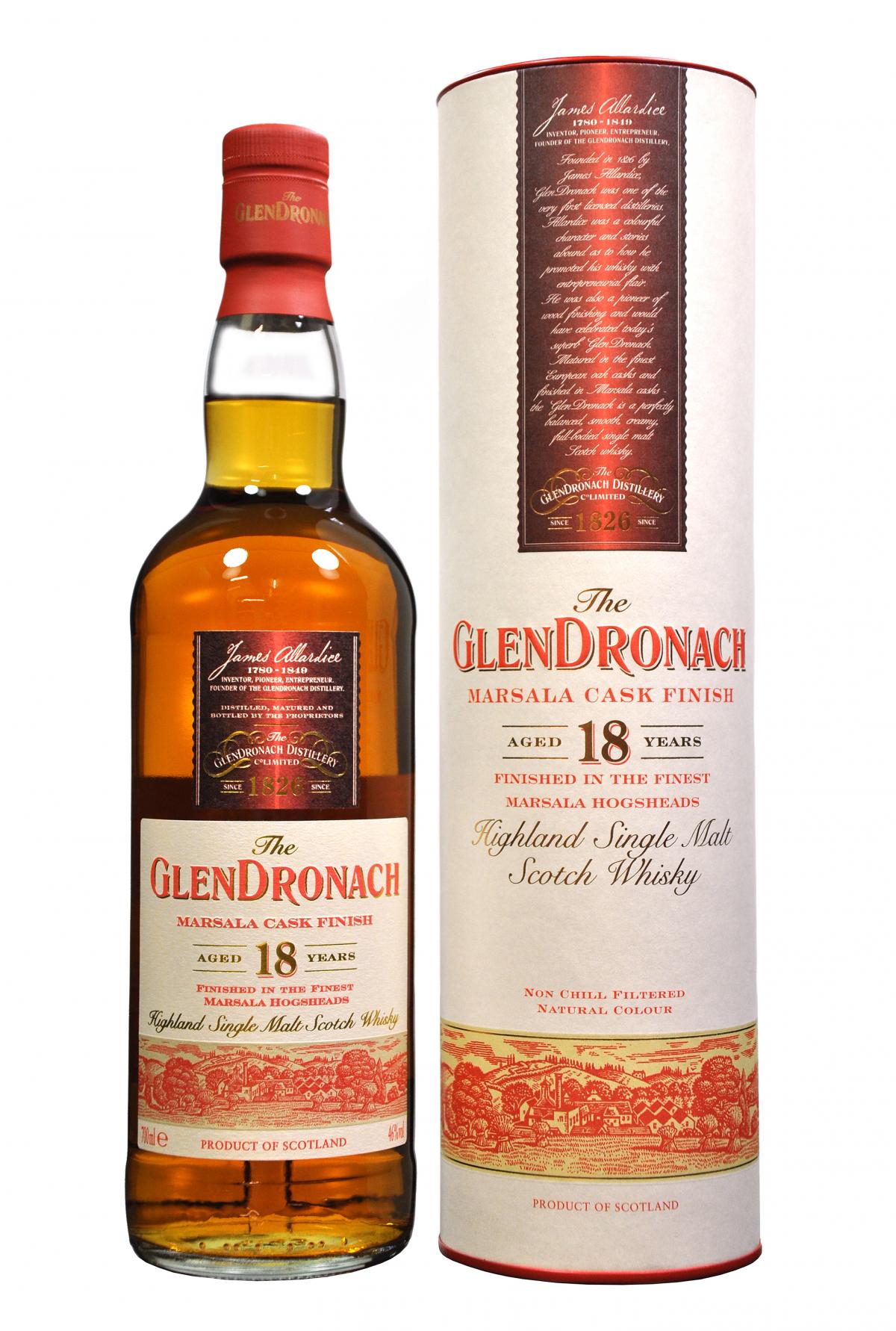 glendronach 18 year old marsala cask finish speyside single malt scotch whisky