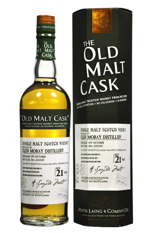 glen moray 1991-2013 21 year old malt cask by hunter laing