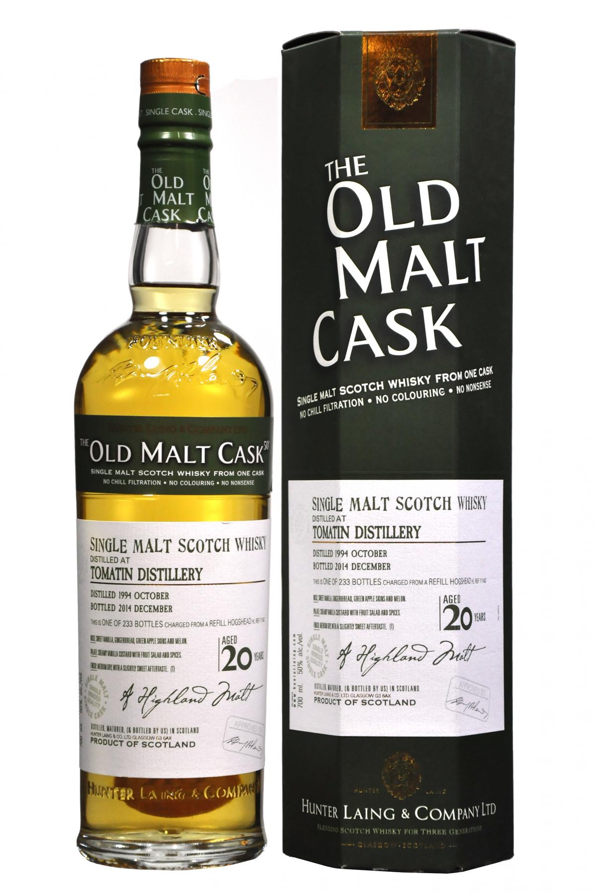 Tomatin 1994-2014 20 year old malt cask by hunter laing