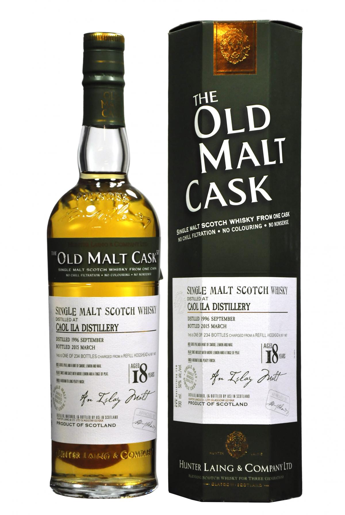 Caol Ila 1996-2015 18 year old malt cask by hunter laing