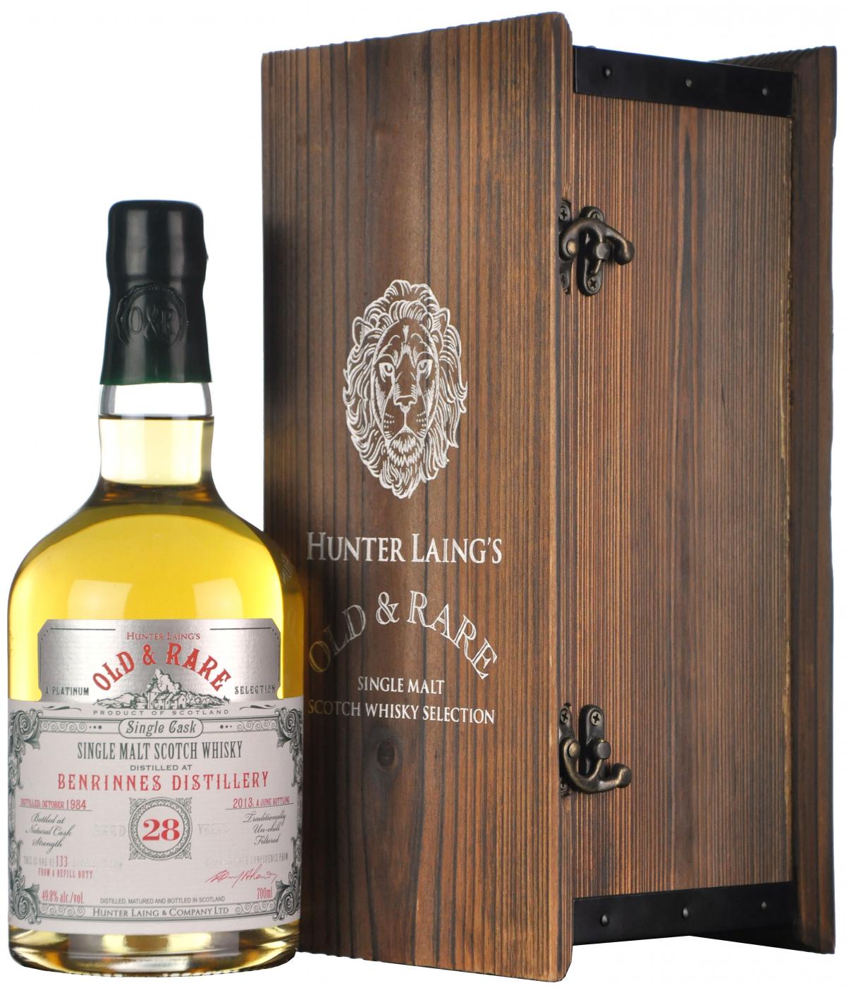 benrinnes 1984-2013 28 year old hunter laing old and rare platinum selection