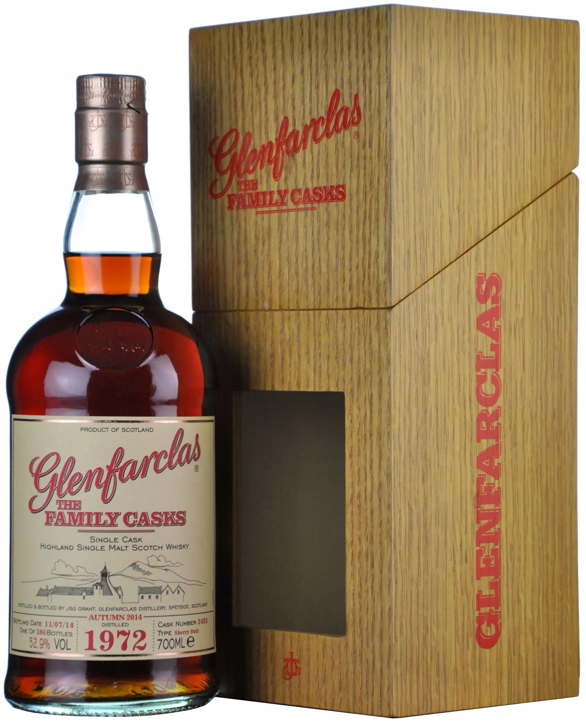 glenfarclas 1972-2014, the family cask 3483 one of 386 bottles