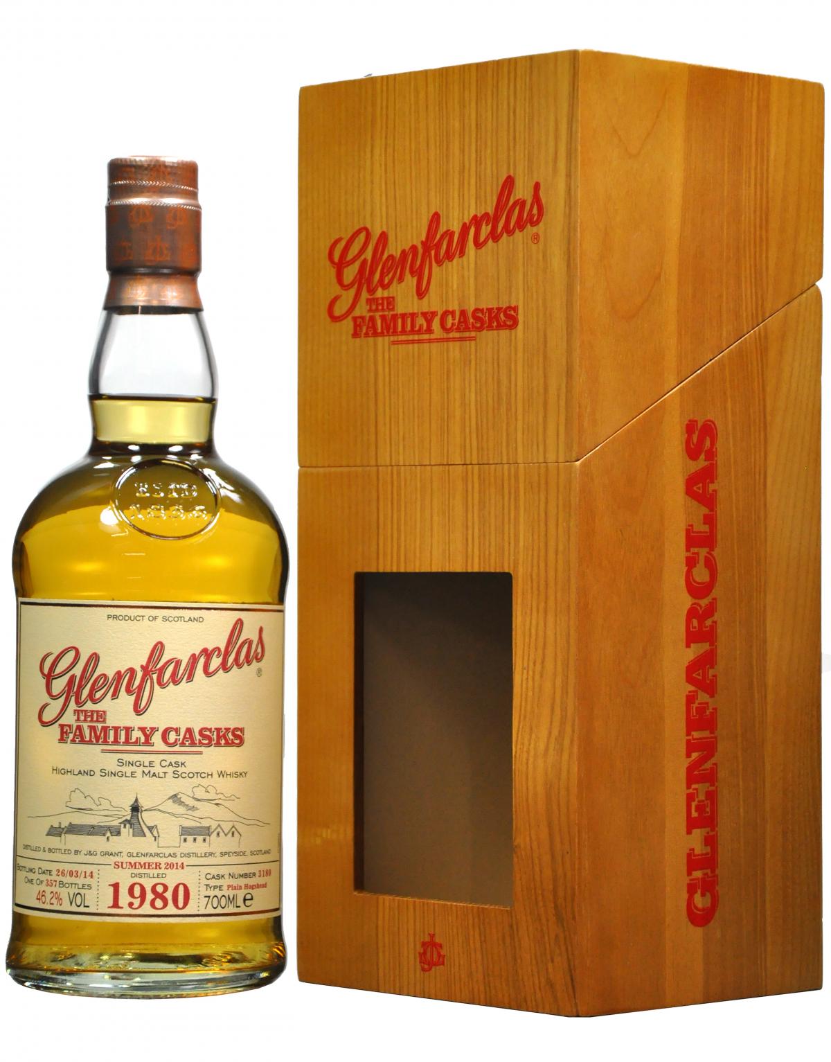 glenfarclas 1980-2014, the family cask 3180 one of 357 bottles